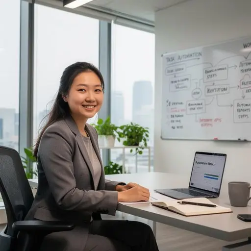Close-up of hands typing on a laptop keyboard with productivity charts on the screen in a modern office.